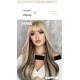 Long Wavy Wig with Straight Bangs and Trendy Highlights