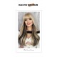 Long Wavy Wig with Straight Bangs and Trendy Highlights