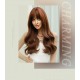 Citrus Brown Long Wavy Wig with Natural Air Bangs