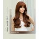 Citrus Brown Long Wavy Wig with Natural Air Bangs