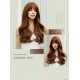 Citrus Brown Long Wavy Wig with Natural Air Bangs