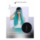 Lagoon Blue Long Straight Hair Wig with Bangs