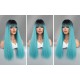 Lagoon Blue Long Straight Hair Wig with Bangs