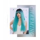 Lagoon Blue Long Straight Hair Wig with Bangs