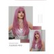 Dreamy Pink Long Straight Wig with Thin Vine Gradient Synthetic Wig