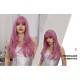 Dreamy Pink Long Straight Wig with Thin Vine Gradient Synthetic Wig