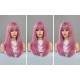 Dreamy Pink Long Straight Wig with Thin Vine Gradient Synthetic Wig