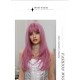 Dreamy Pink Long Straight Wig with Thin Vine Gradient Synthetic Wig