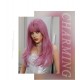 Dreamy Pink Long Straight Wig with Thin Vine Gradient Synthetic Wig