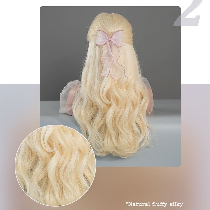 Barbie Blonde Long Curls Center Part Wig