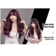 Ombre Purple Straight Bangs Long Wavy Wig with Big Waves