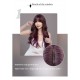 Ombre Purple Straight Bangs Long Wavy Wig with Big Waves