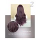 Ombre Purple Straight Bangs Long Wavy Wig with Big Waves