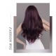 Ombre Purple Straight Bangs Long Wavy Wig with Big Waves