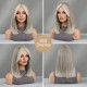 T-Front Lace Bob Cut Short Straight Hair Wig with Light Golden Synthetic Wig