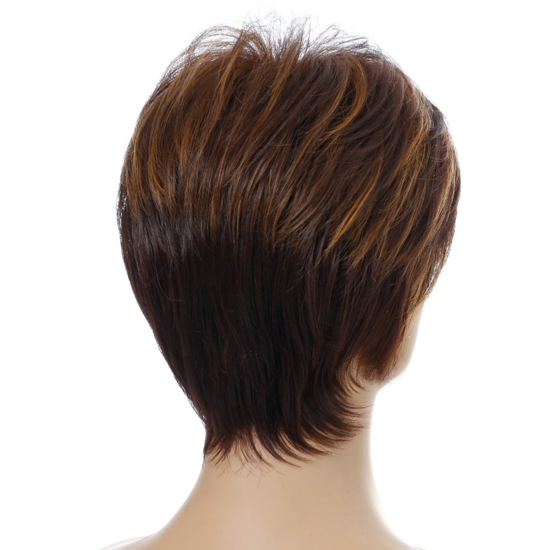 Natural Brown Short Wavy Wig