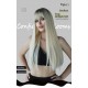 Extra-Long Straight Platinum to Pencil Gray Ombre Synthetic Wig