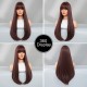 Extra-Long Straight Mocha Brown Wig with Bangs