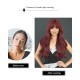 Flaming Crimson Allure Synthetic Full Head Curls Waves & Bangs Passionately Red 70cm