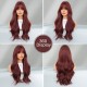 Flaming Crimson Allure Synthetic Full Head Curls Waves & Bangs Passionately Red 70cm