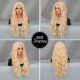 Gold Wavy Small T-Part Lace Front Wig with Platinum Highlights Wig