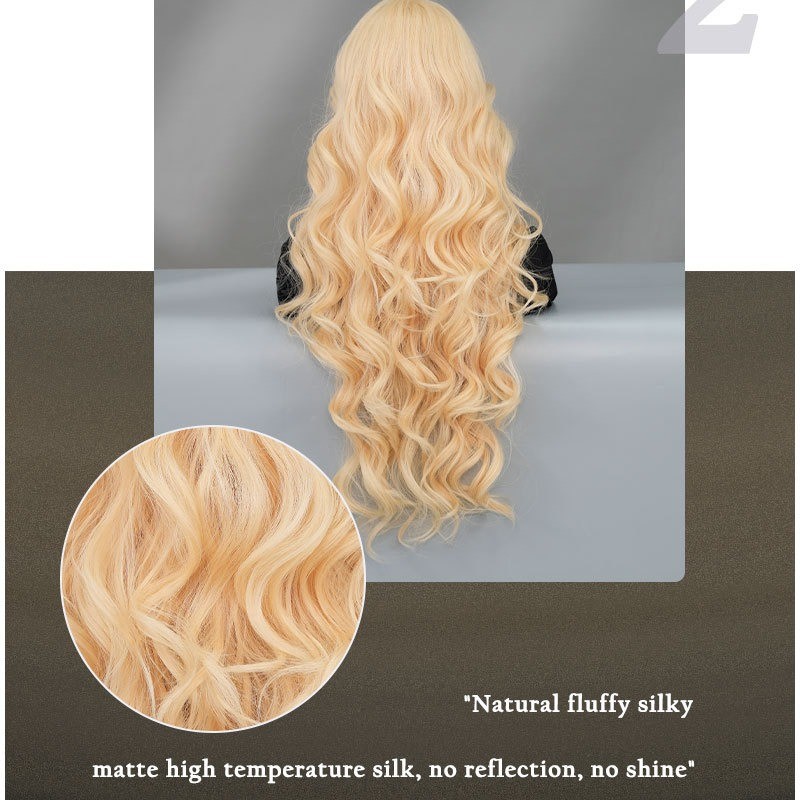 Gold Wavy Small T-Part Lace Front Wig with Platinum Highlights Wig