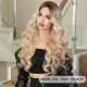 Gold Wavy Small T-Part Lace Front Wig with Platinum Highlights Wig