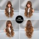 Golden Balayage Long Curls with Bangs Wig