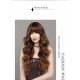 Golden Brown Ombré Straight Bangs Korean Big Wave Wig