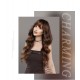 Golden Brown Ombré Straight Bangs Korean Big Wave Wig