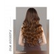 Golden Brown Ombré Straight Bangs Korean Big Wave Wig