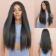 Small T-Lace  Natural Black Long Straight Wig 