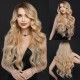 Elegant Tangerine Gold-Part Lace Wavy Wig with Side Part