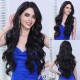 Natural Black Long Big Waves Side Part Lace Wig