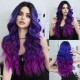 Dreamy Purple-Blue Ombré Mid-Part Wave Lace Wig