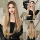 Extra-Long Straight Golden Ombre Synthetic Wig