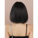 Black Straight Bangs Bob Cut Synthetic Wig