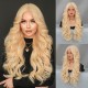 Gold Wavy Small T-Part Lace Front Wig with Platinum Highlights Wig