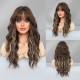 Enchanting Red Wavy Wool Curls Wig with Bangs Synthetic Wig