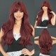 Flaming Crimson Allure Synthetic Full Head Curls Waves & Bangs Passionately Red 70cm