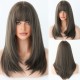 Long Straight Wig with Inner Curl and Airy Bangs