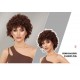 African American Women's Short Springy Curl Synthetic Wig with Brown Tresses and Pixie Cut Bangs