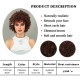 African American Women's Short Springy Curl Synthetic Wig with Brown Tresses and Pixie Cut Bangs