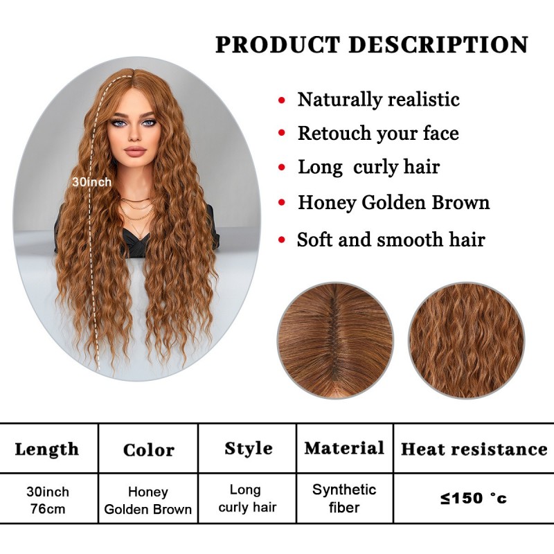 T Part Synthetic Lace Front Wig Honey Blonde Latin Wave